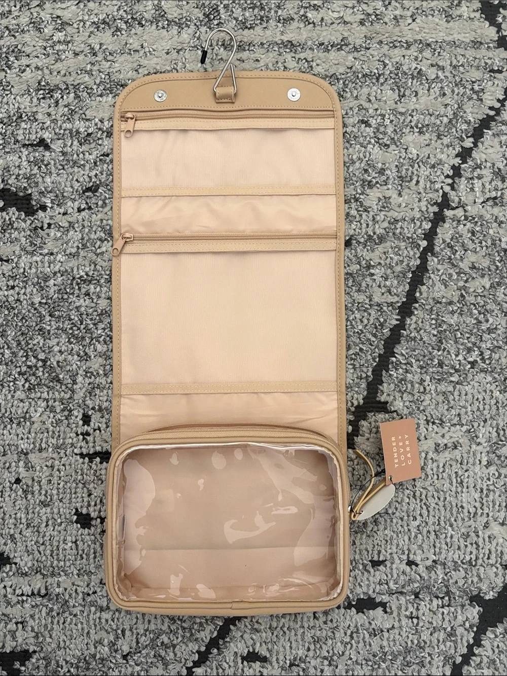 Beige Travel Cosmetic Case
